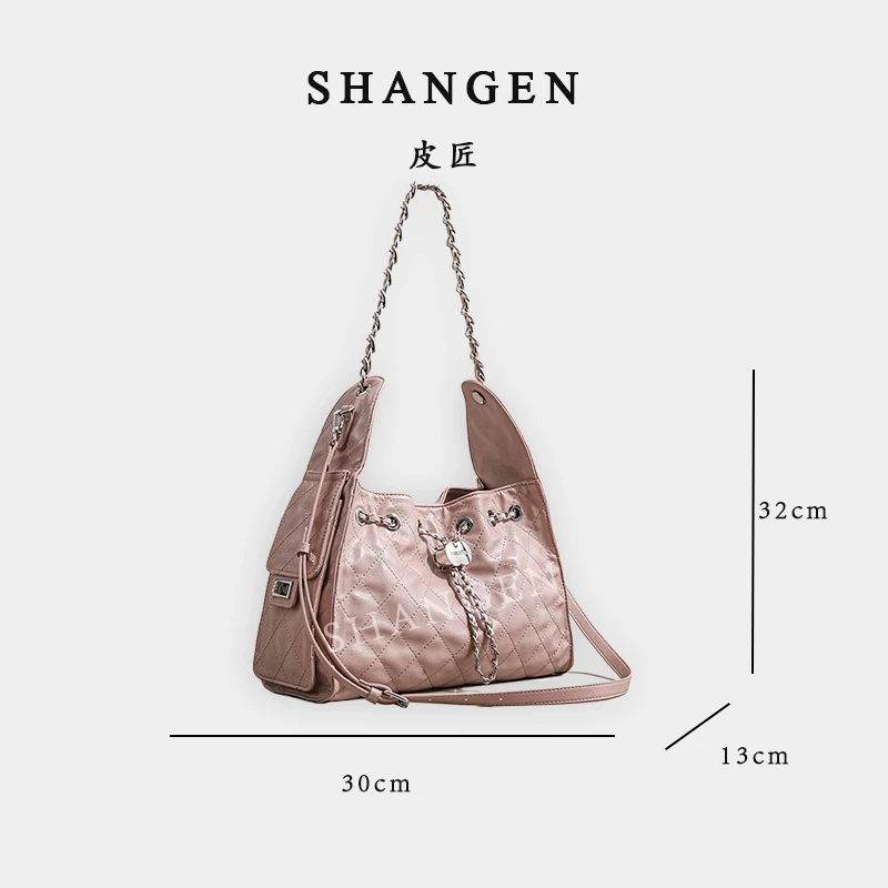 【云云】SK-92508-粉色-30*13*32轻奢时尚女士新款手提单肩斜挎包