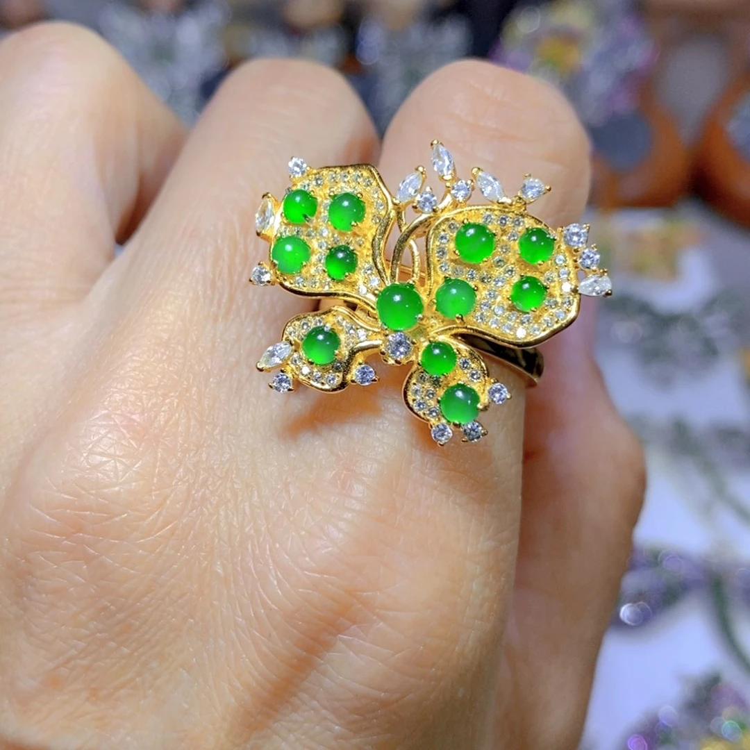 翡翠颈饰银S925镶嵌天然翡翠