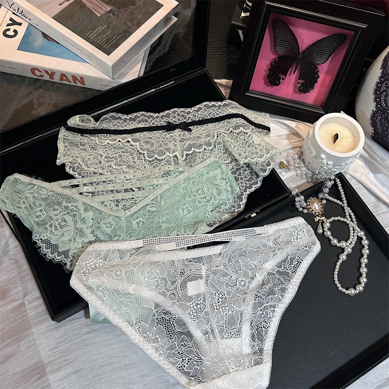 Sweetie/  【薄荷精灵】小众纯欲辣妹蕾丝性感三角内裤低腰