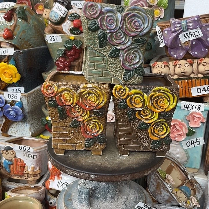 紫砂花盆粗陶材质多肉花盆