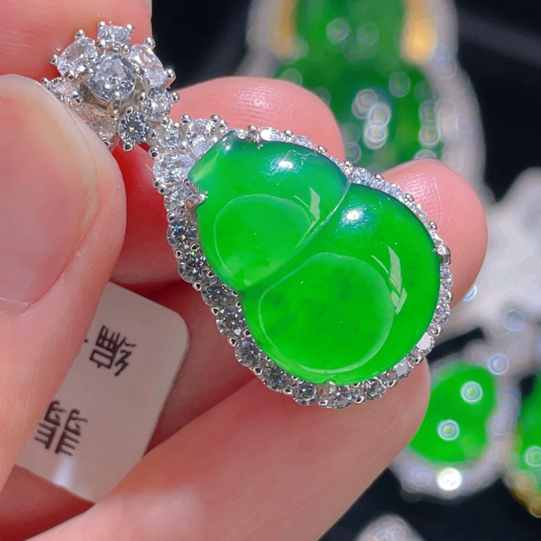 翡翠吊坠(不含链)银S925镶嵌