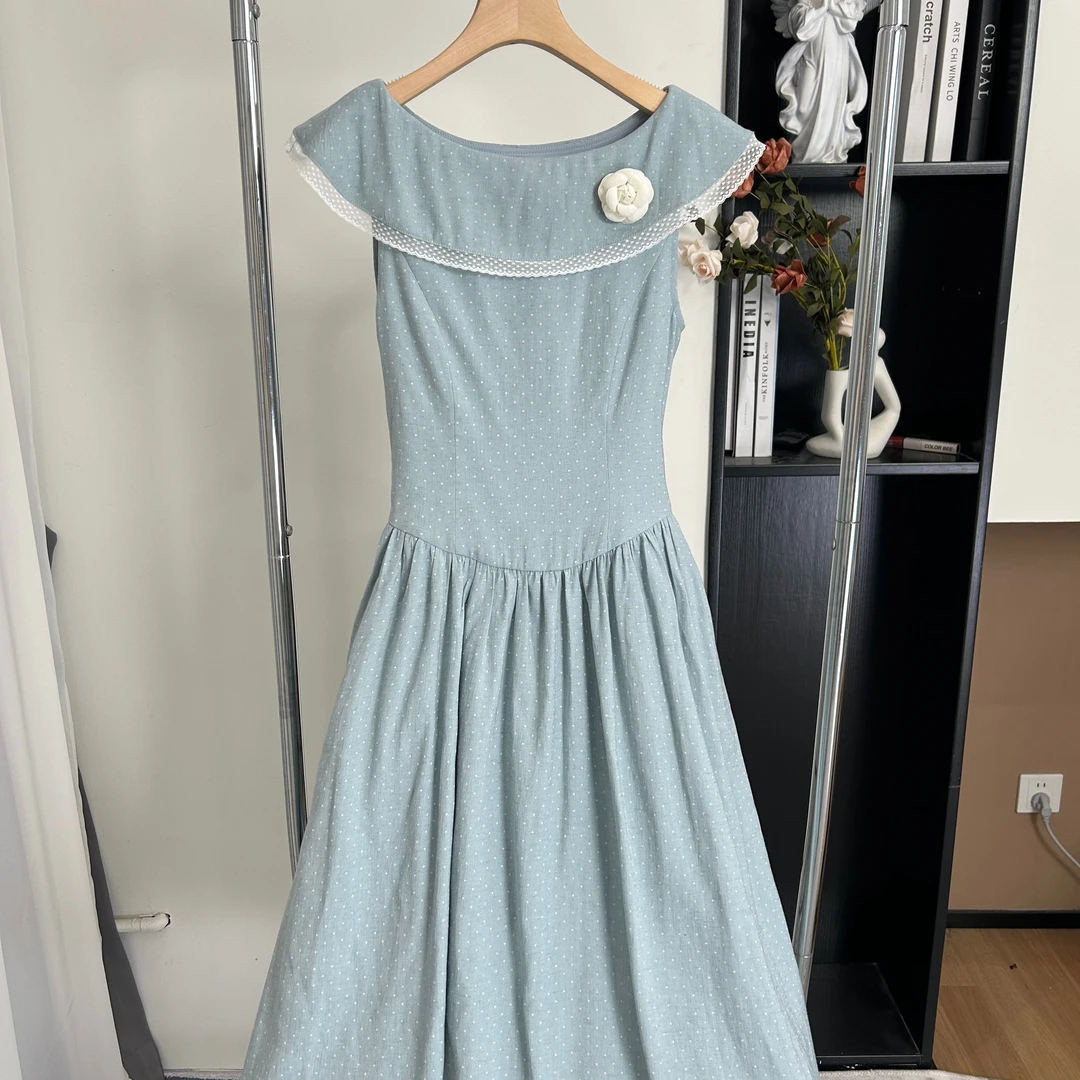 小八定制25夏新法式复古时尚轻奢印花显瘦设计师连衣裙 10702 BCK