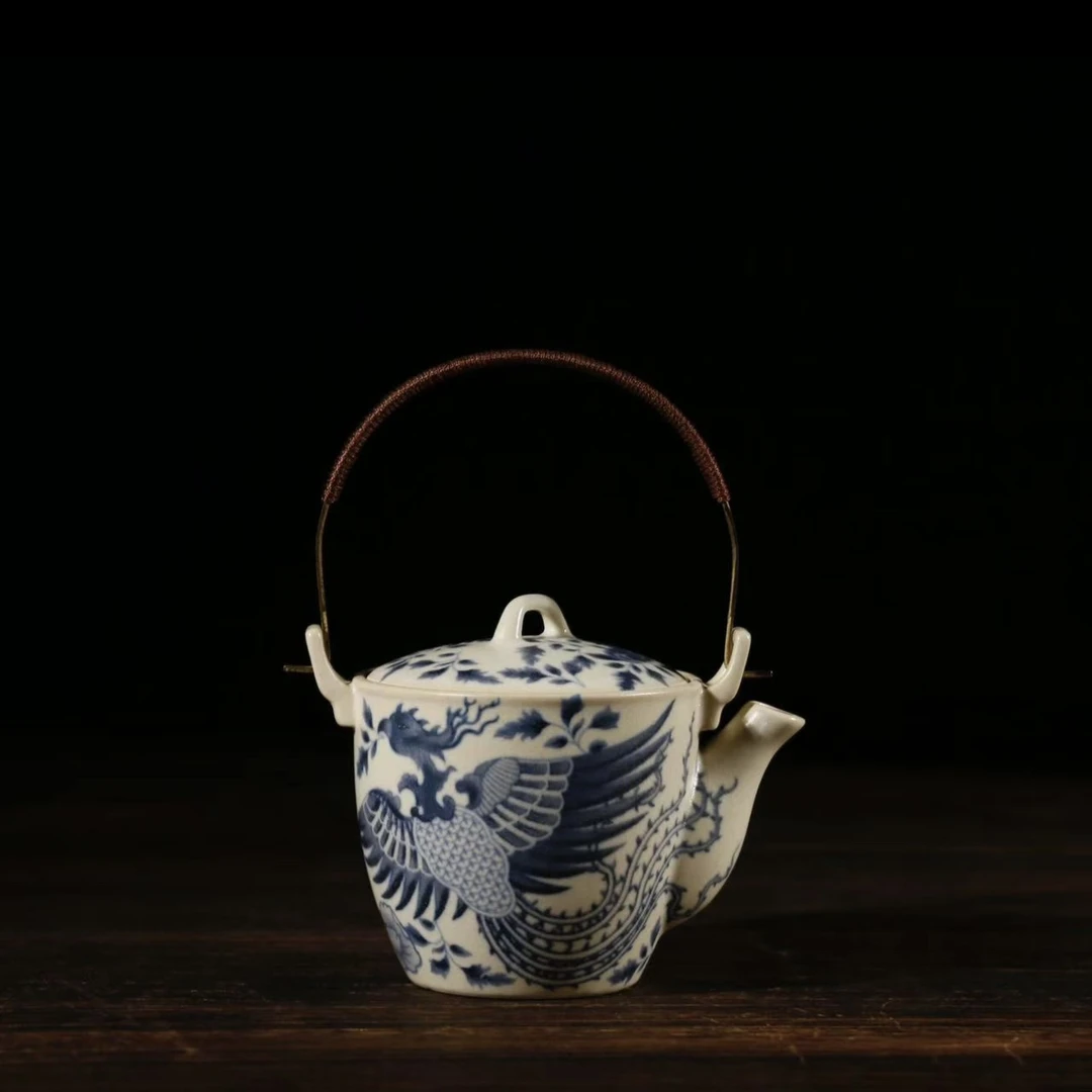 茶禾 柿右卫门苏打釉龙凤缠枝莲提梁壶