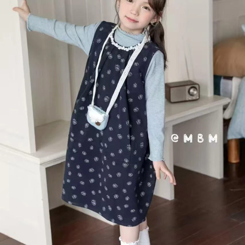 女童春秋2025新款儿童韩系洋气两件套连衣裙套装宝宝秋季日韩童装