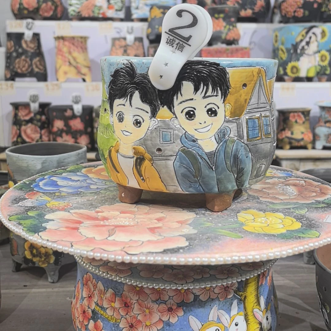 红泥花盆景德镇花盆