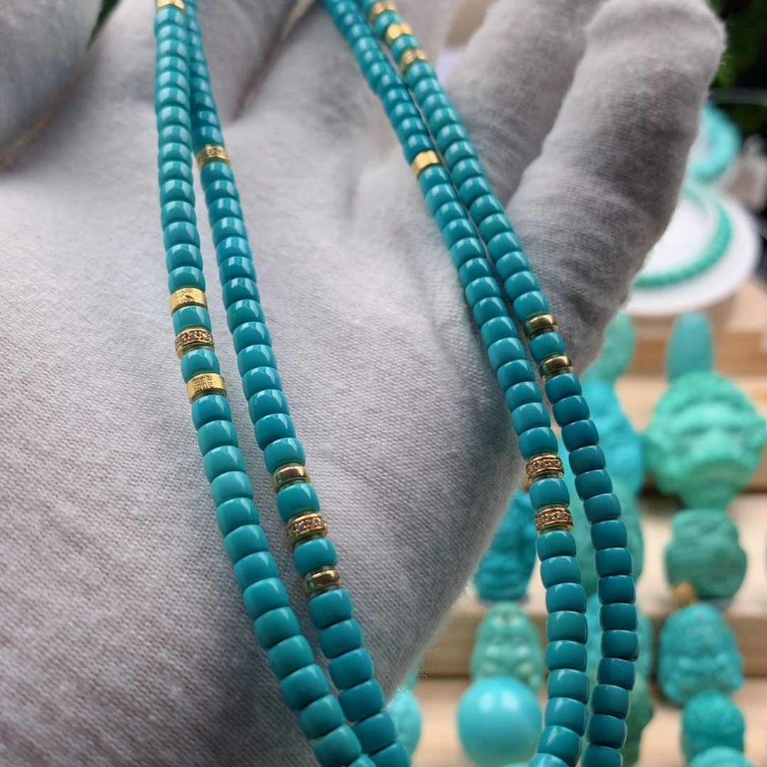 绿松石项链18K金镶嵌～*