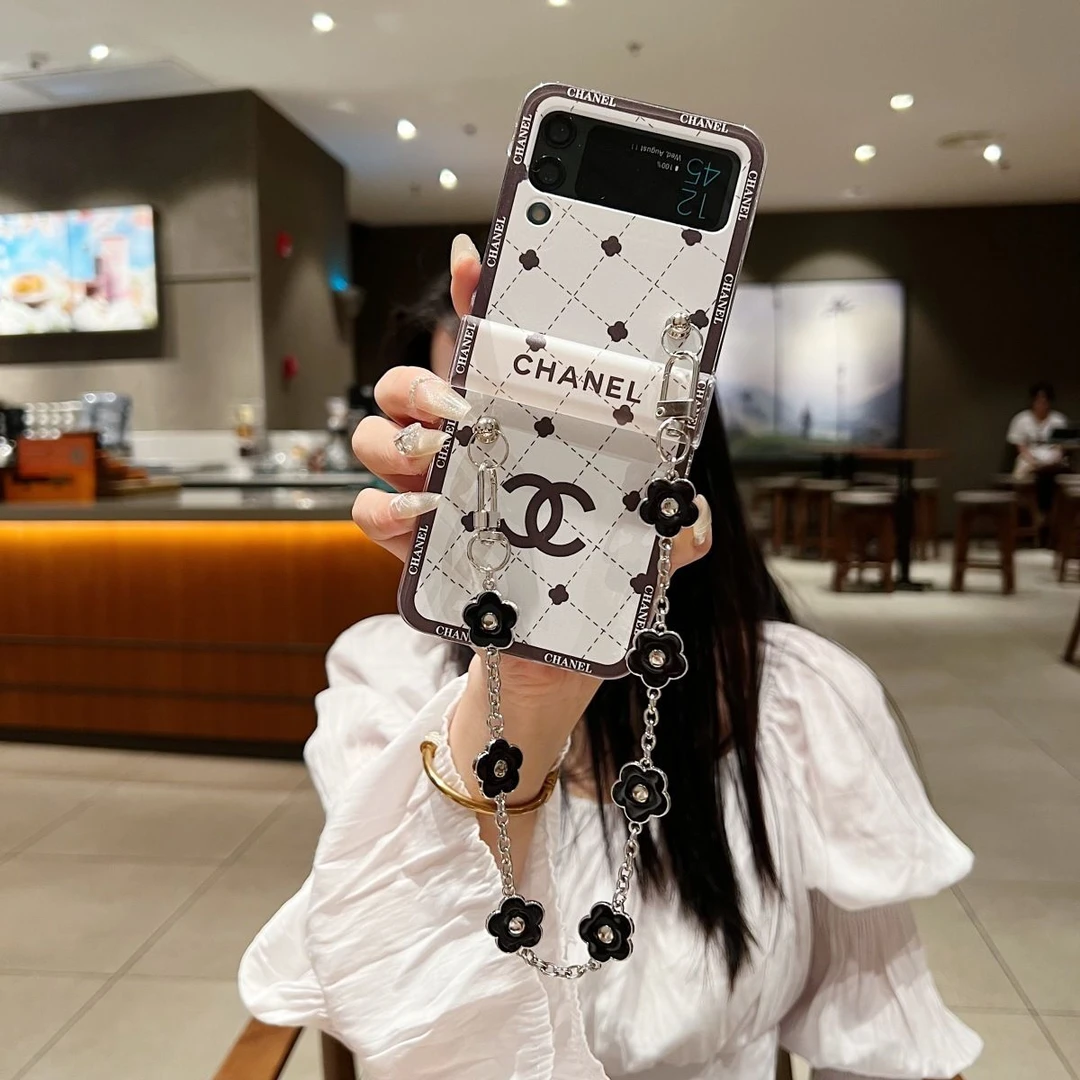 三星zflip4白色W23小香风F7110手机壳galaxyZ flip3折叠屏f7210女