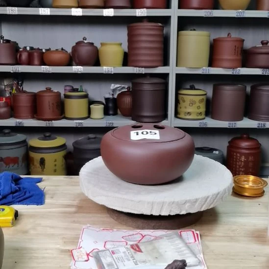 茶叶罐紫砂一斤装牛鼻盖素面老紫泥105