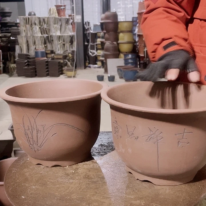 红陶宜兴紫砂平角金钟25，25