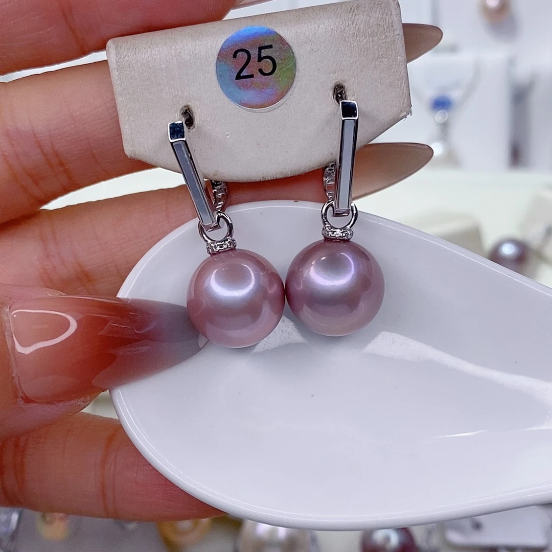 菩***心银S925镶嵌耳饰淡水珍珠