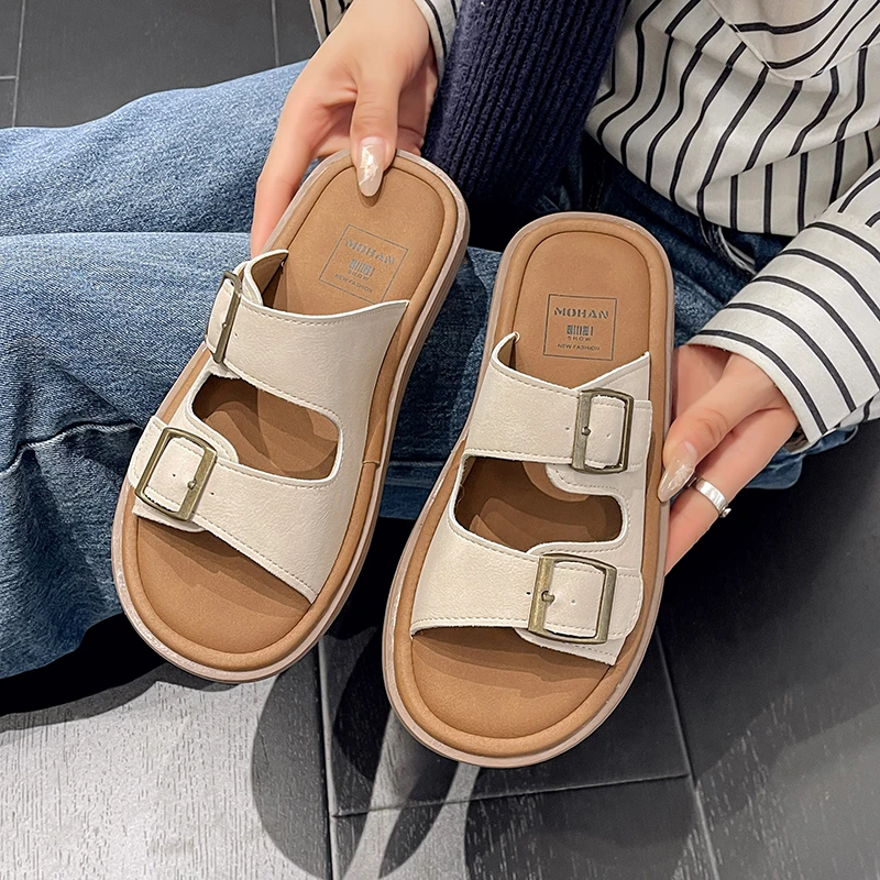 拖鞋女外穿2024年夏季新款时尚百搭平底防滑沙滩一字凉拖鞋潮