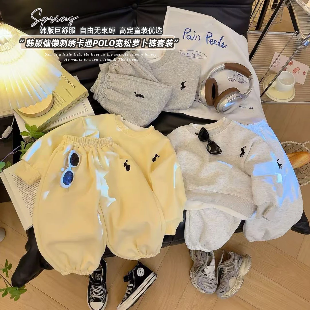 【刺绣套装】儿童套装2025秋季新款儿童洋气卫衣春装儿童运动童装