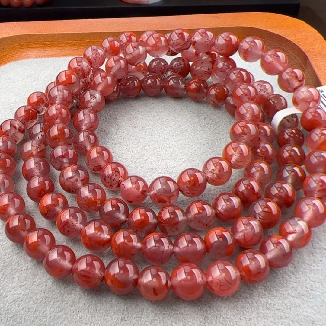 南红玛瑙玫瑰妖花长链6+未镶嵌