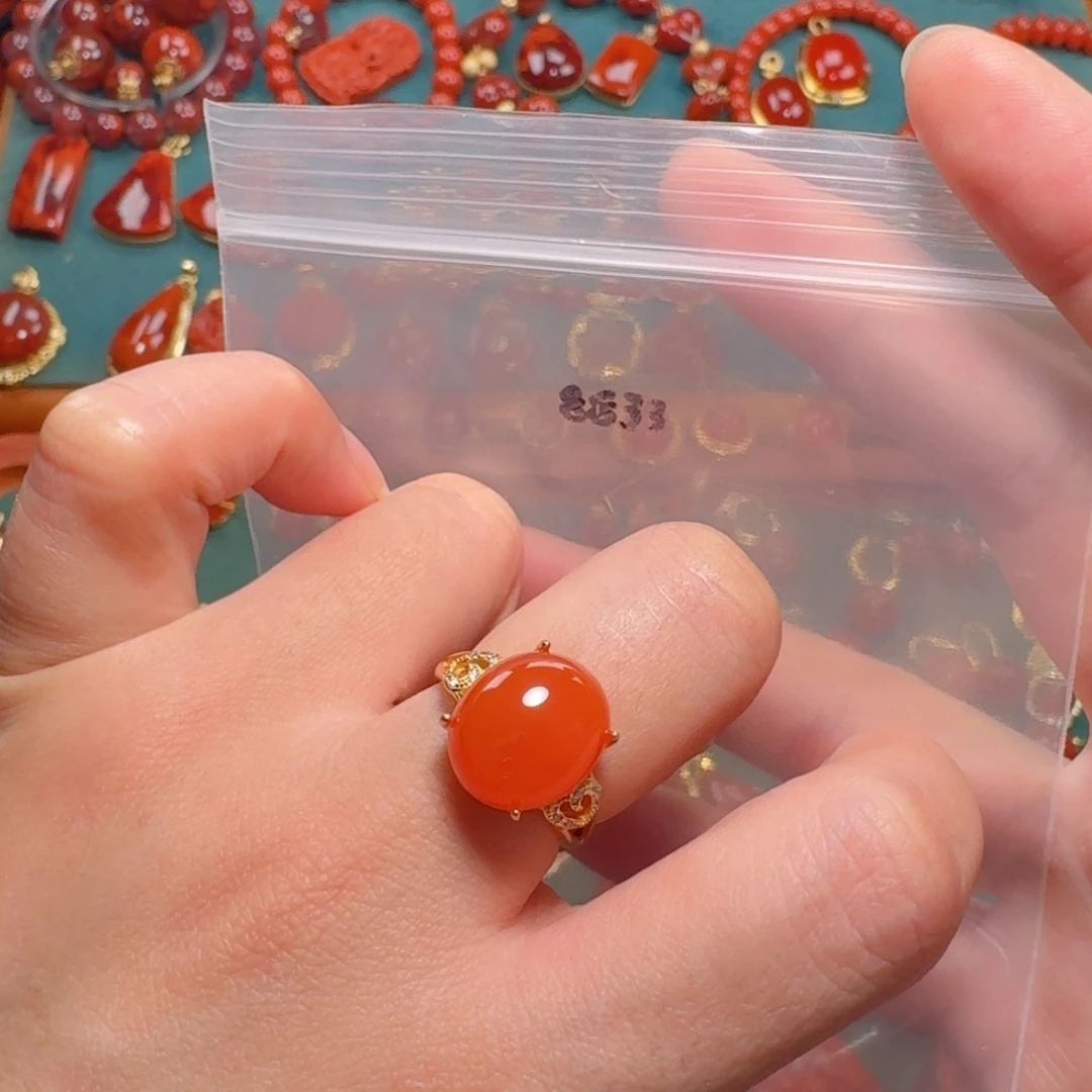 银S925镶嵌南红南红玛瑙