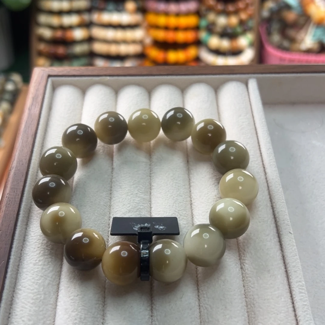菩提根/象牙果手串卡15圆珠玉化微瑕
