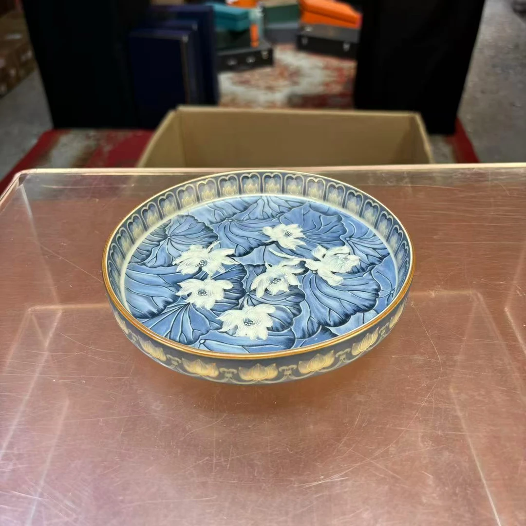 秋香茶具 掐丝银蓝彩荷花壶承垫杯杯托-6007