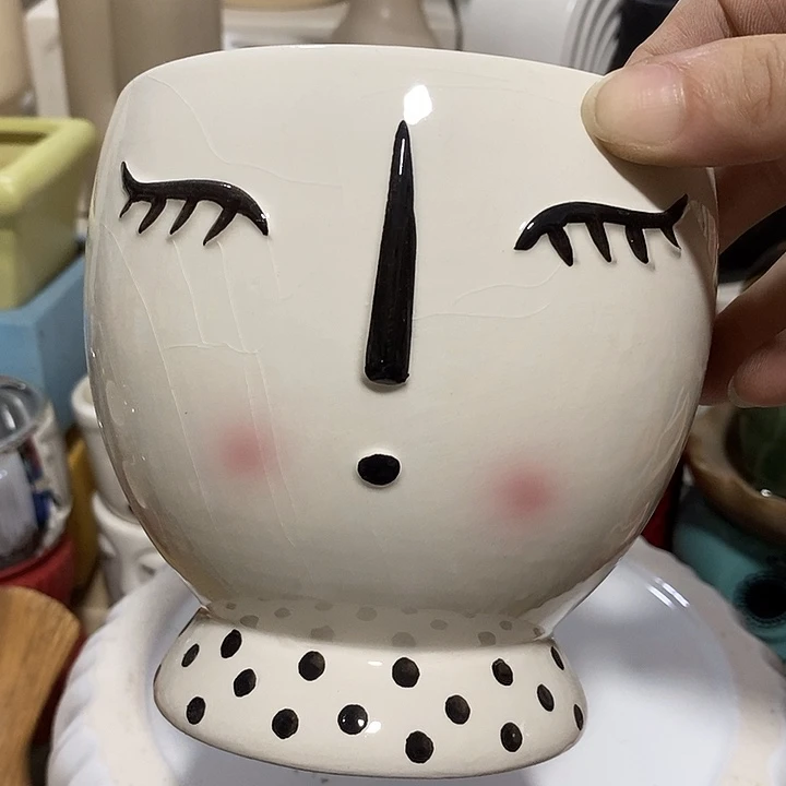 摆件陶盆有孔 瑕疵介意勿拍