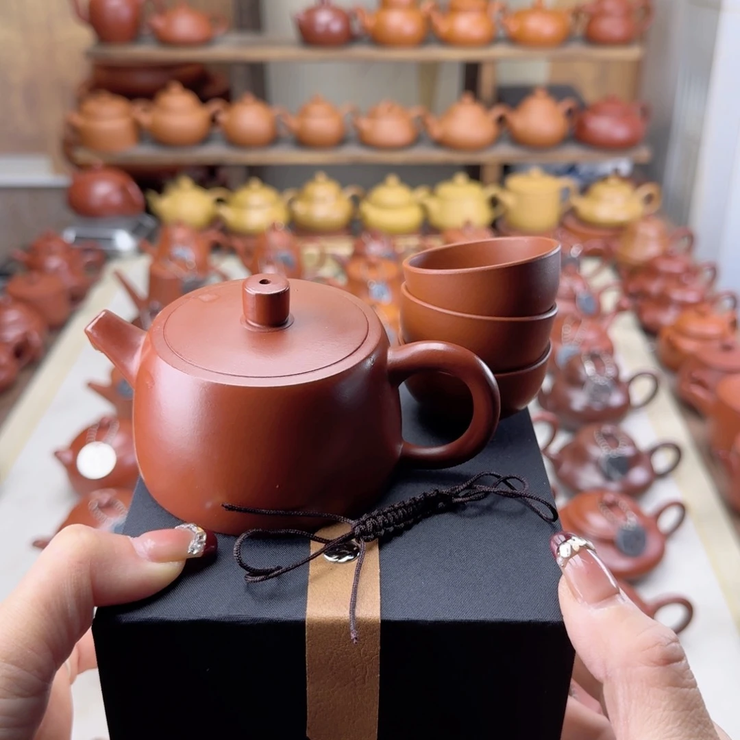 紫砂茶壶没***鱼云住壶大红袍