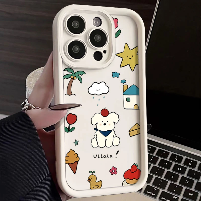 苹果小狗适用iphone16苹果手机壳15promax金刚砂14软13全包1211