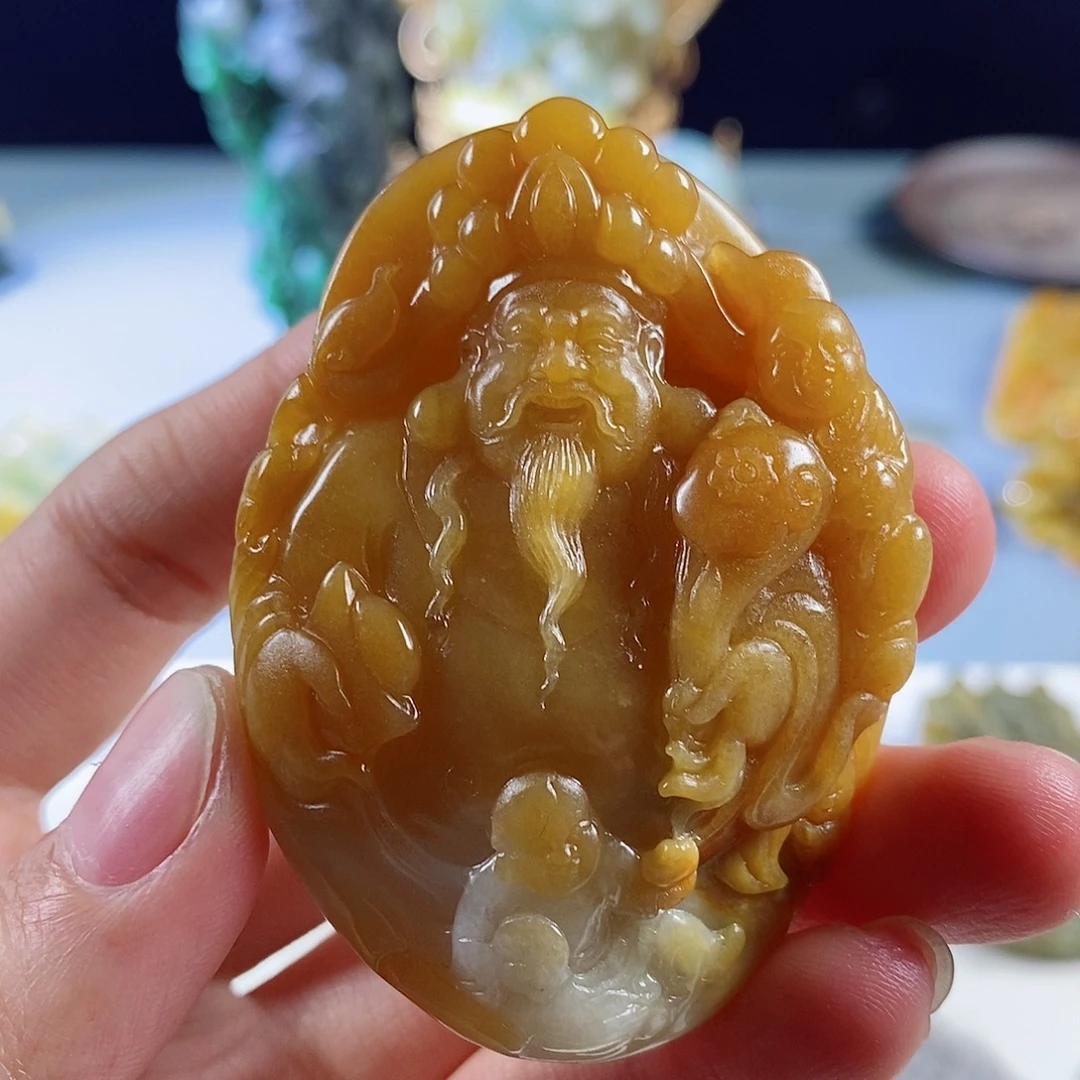 定制翡翠未镶嵌天然a货翡翠文财神