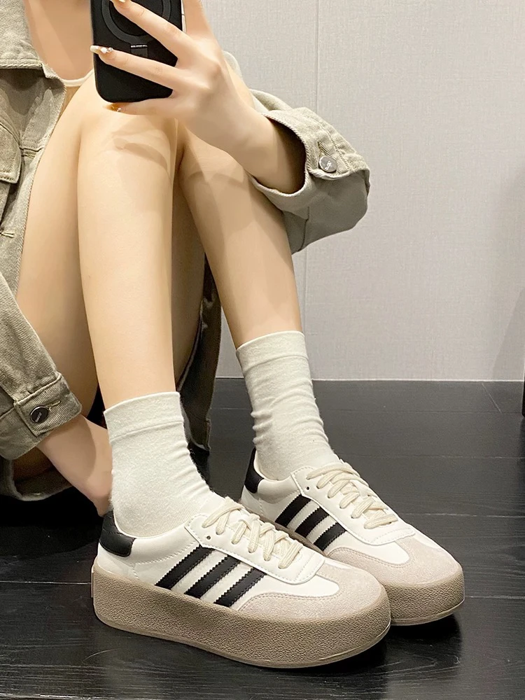 【新疆包邮】2688德训鞋厚底鞋子百搭爆款小白鞋运动鞋女鞋休闲板鞋