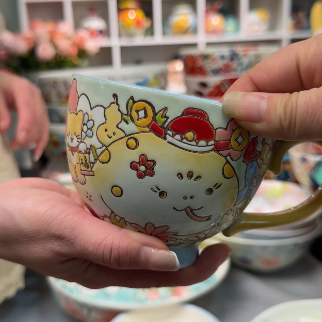 陶瓷福蛇早餐杯一只