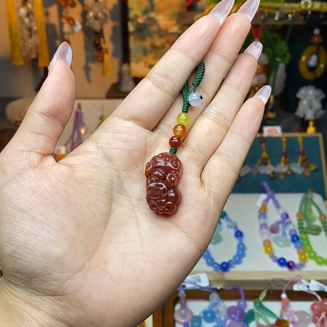 玛瑙/玉髓车挂未镶嵌挂件