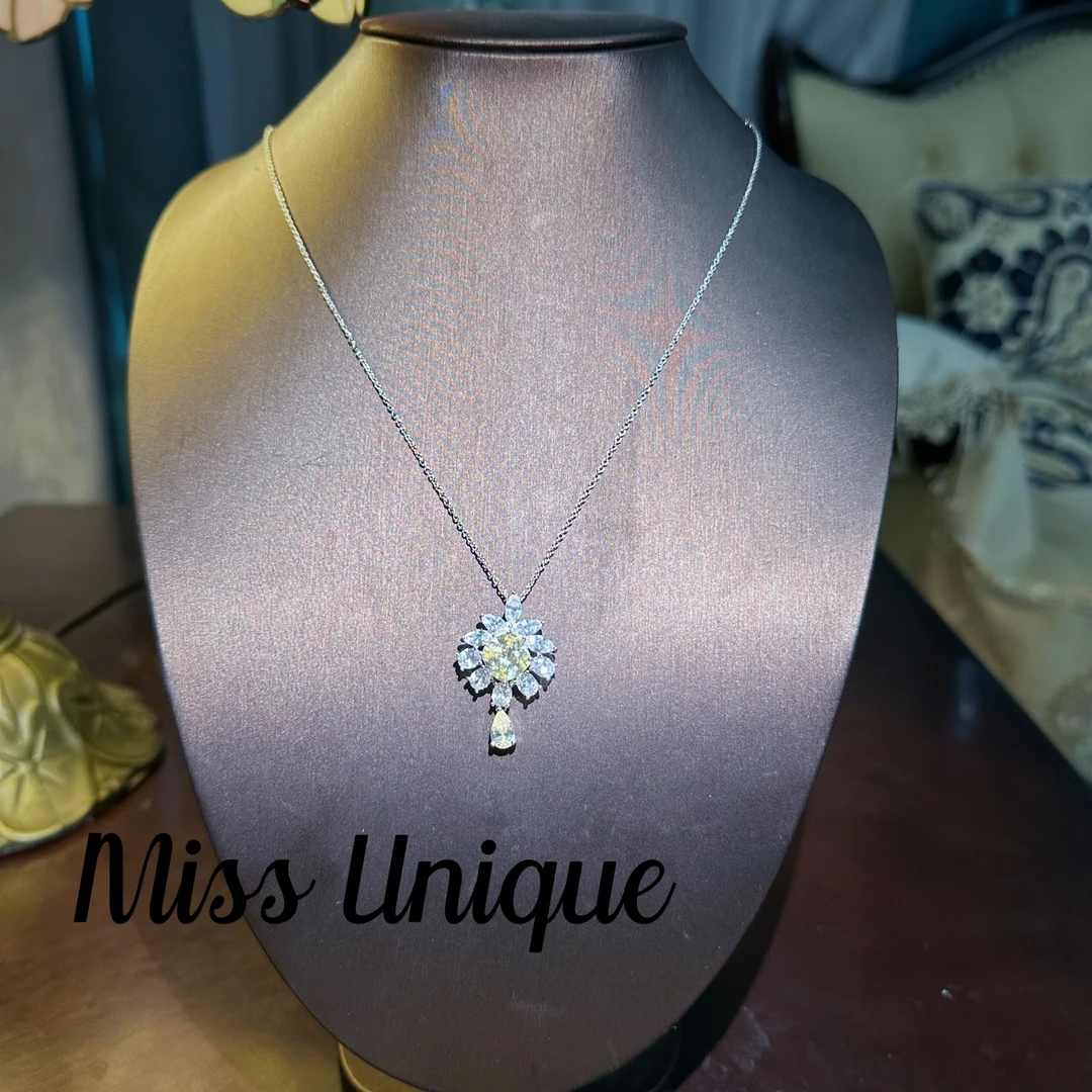 S2007鹅黄方糖白马眼项链14