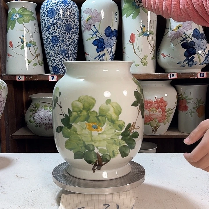 瓶冬瓜绿绿绿牡丹新款陶瓷