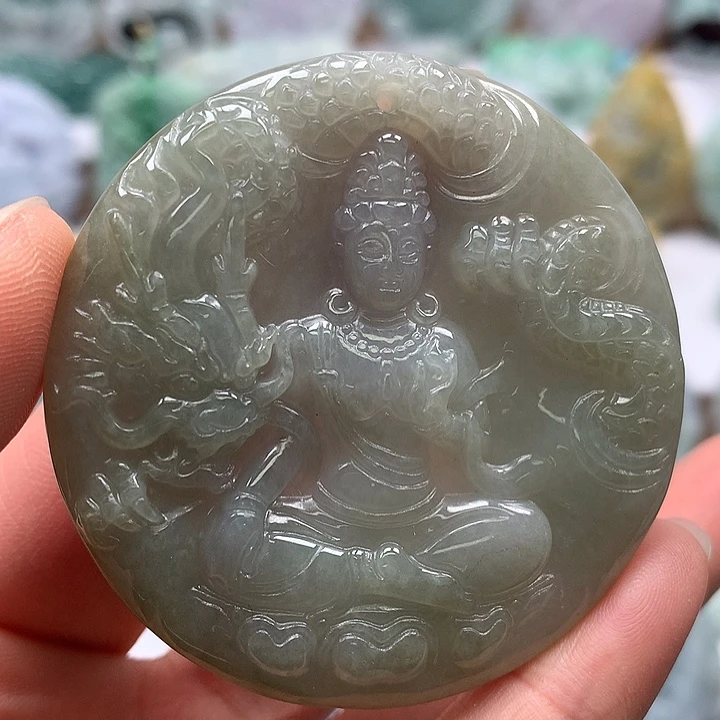 翡翠未镶嵌颈饰玉龙观音福利