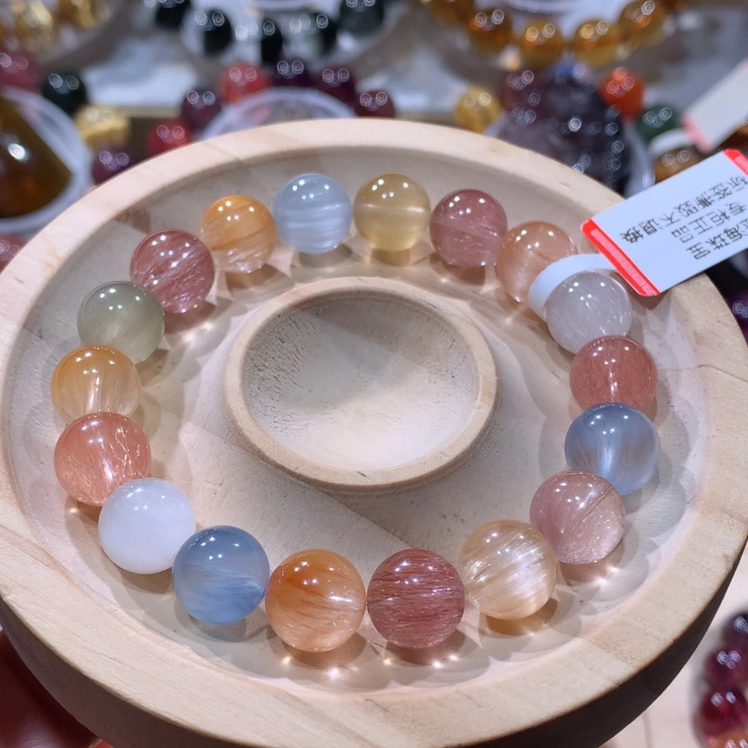 水晶手链未镶嵌彩兔毛10mm