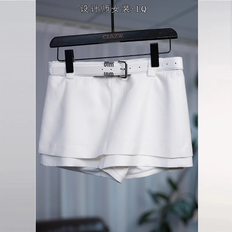 LQLINGJIE设计师款高定带腰带款短裤裙05012