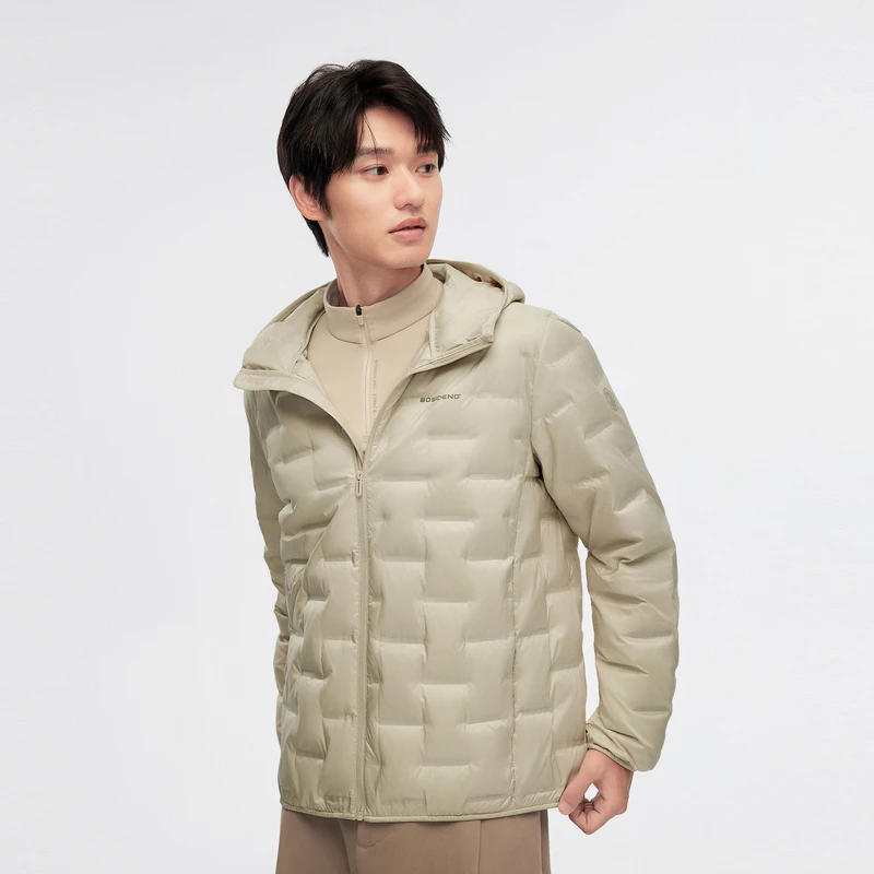 2024秋季新款男短款时尚百搭轻暖鹅绒羽绒服外套B40131035