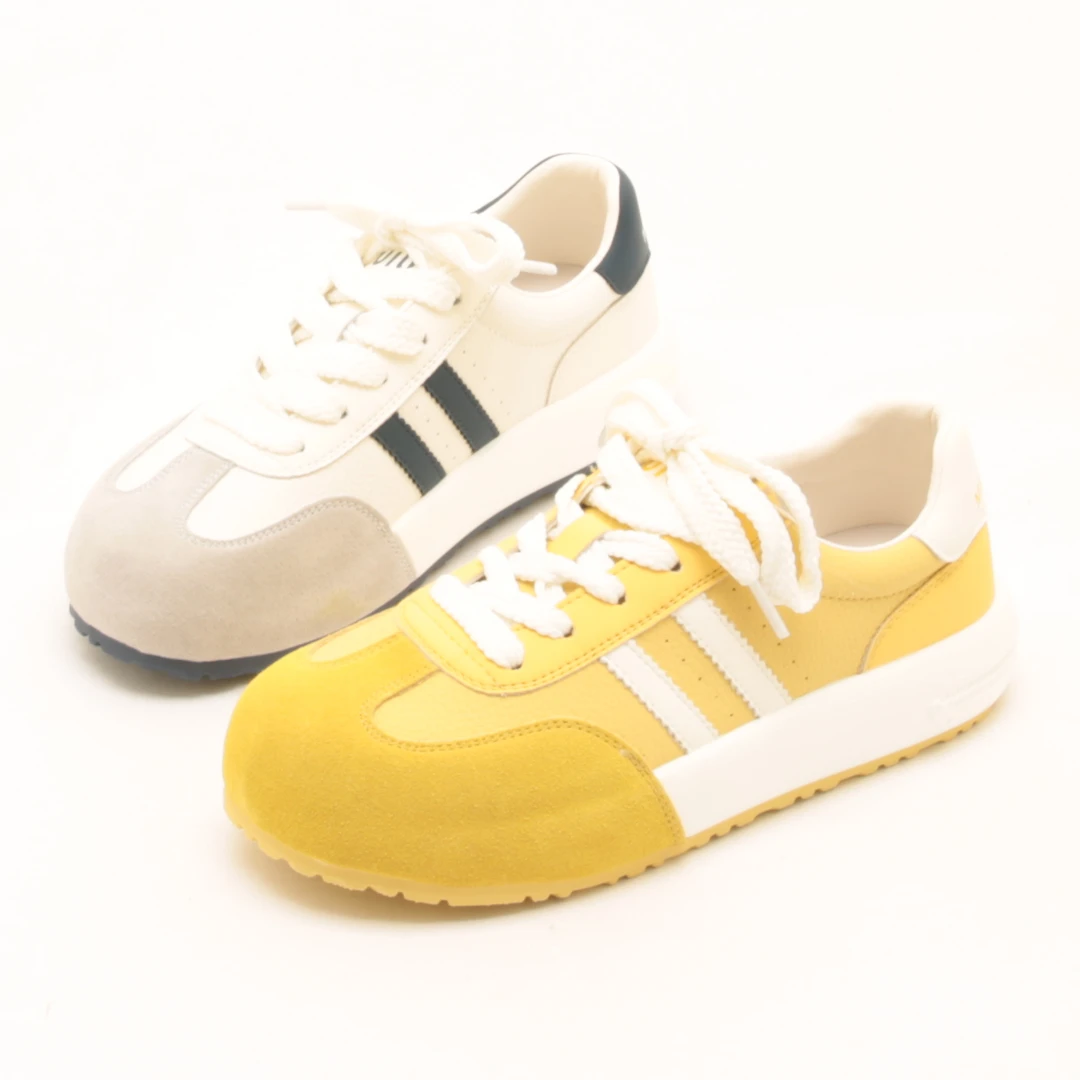 6648春夏新款真皮德训鞋女休闲运动百搭舒适轻便复古软底阿甘鞋