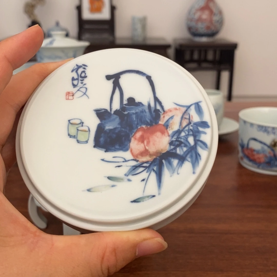 桃***罐景德镇艺术清供茶器