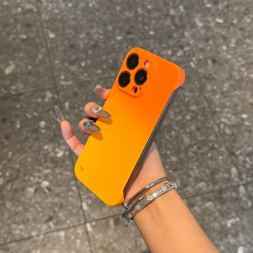 高级渐变无边框适用iPhone16/15手机壳苹果14华为vivo小米13oppo