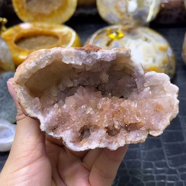 未镶嵌发饰水晶粉晶洞