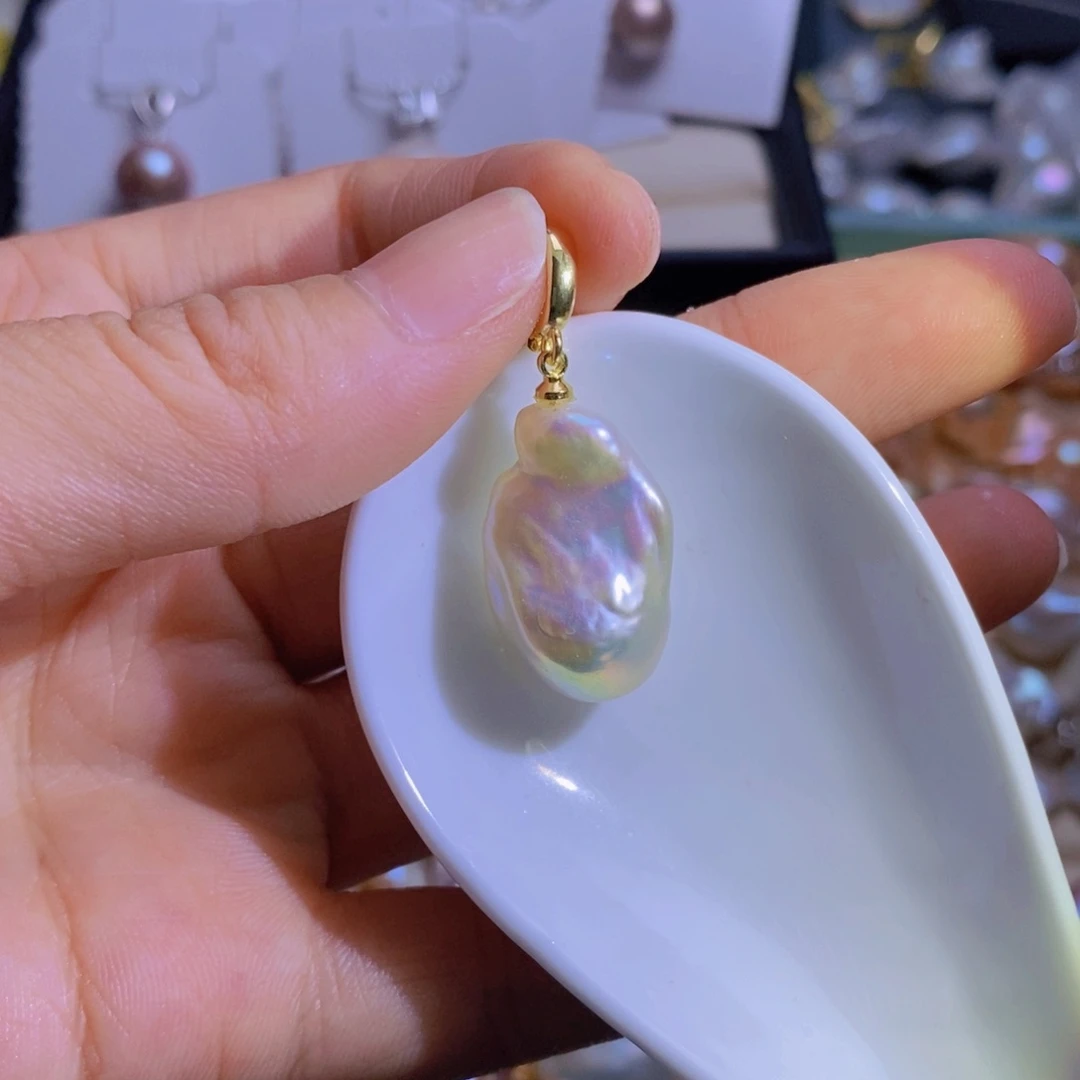 银S925镶嵌淡水珍珠微瑕