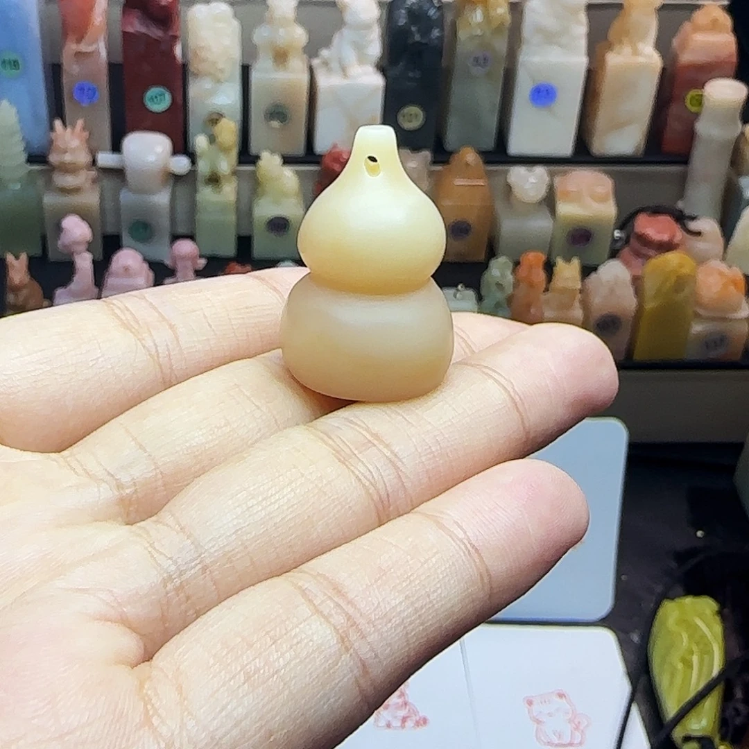 印石寿山石2.0葫芦 精品老挝 纯手工包刻四字 定制