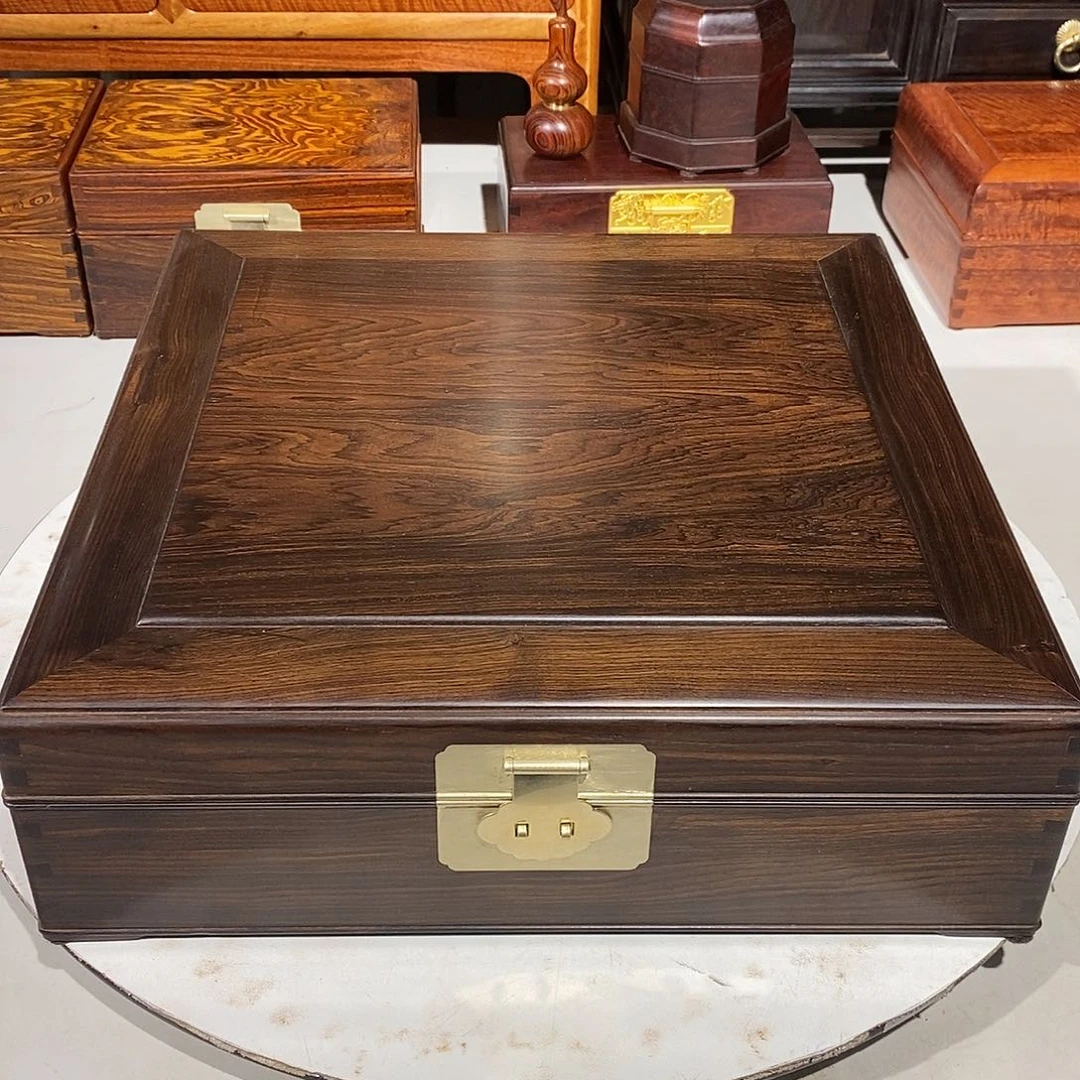 东非黑黄檀（紫光檀）独板九宫格收纳盒35/35/11