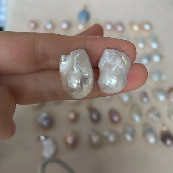 淡水珍珠耳饰银S925镶嵌