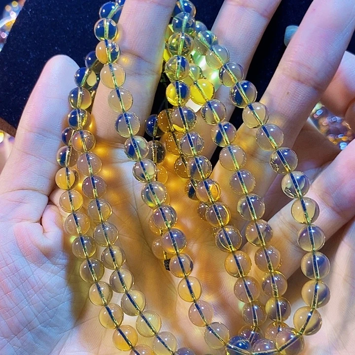 蓝珀未镶嵌珠宝奇石墨西哥蓝珀佛珠7