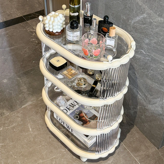 化妆品小推车家用客厅零食收纳架子浴室卫生间落地可移动置物架