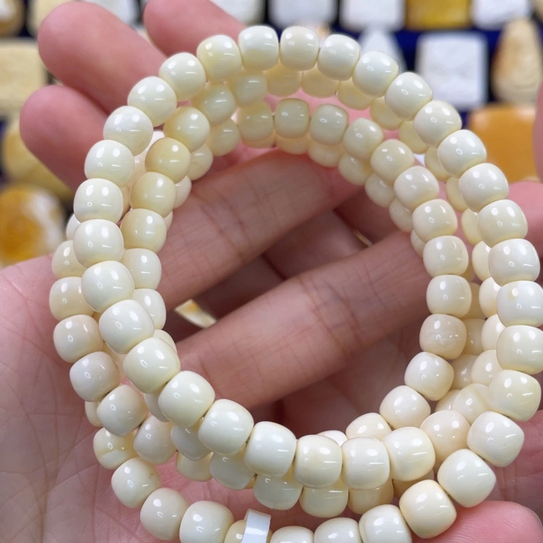 蜜蜡裸石未镶嵌琥珀蜜蜡108卡6.5mm