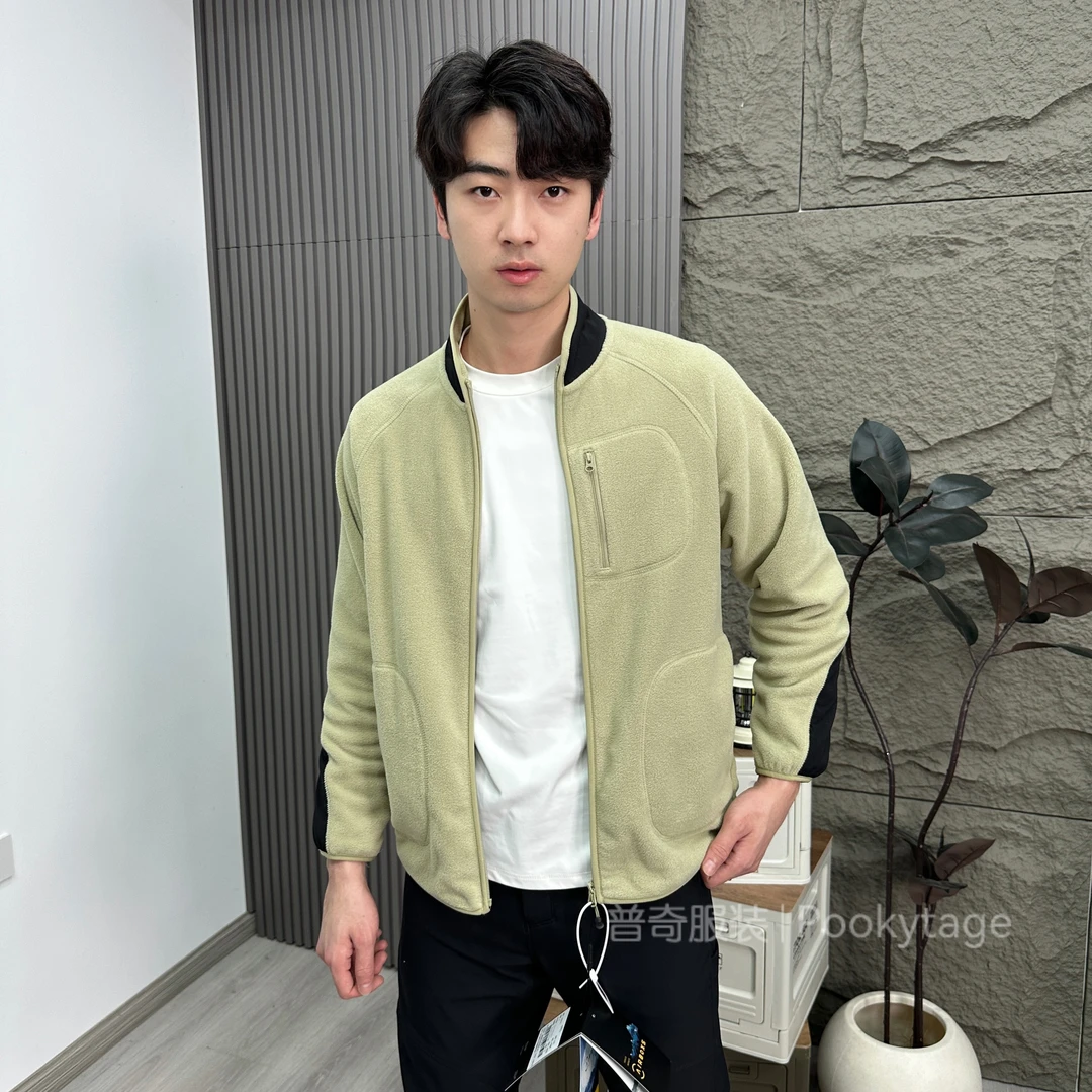 绵柔锁温！户外中间层内胆秋冬男女情侣万粒绒拼色开衫立领外套