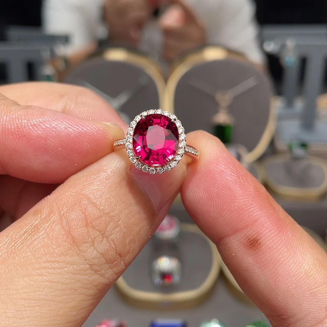 碧玺戒指18K金镶嵌4.36ct