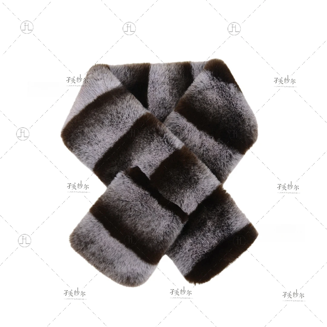 秋冬季毛绒双面加厚保暖围巾 12846