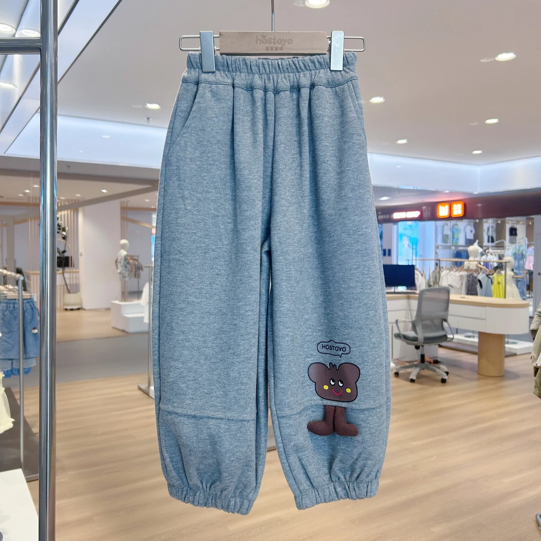 男童裤子春秋2025新款儿童绿色束脚裤时尚百搭卫裤17330358021