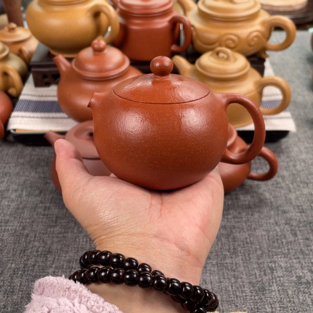紫砂茶壶红降坡西施全手40目180
