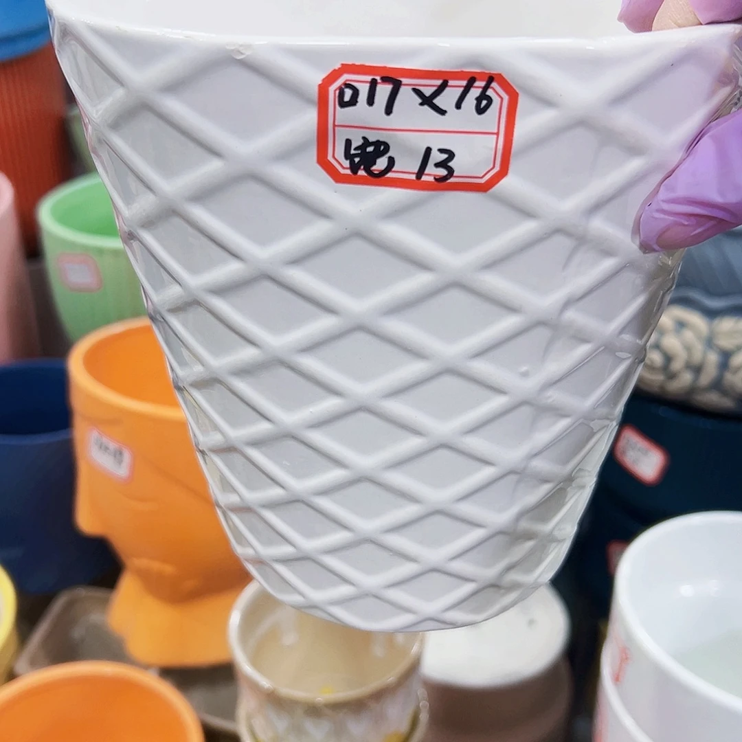 有孔外贸尾单陶瓷花盆凑单10米包邮